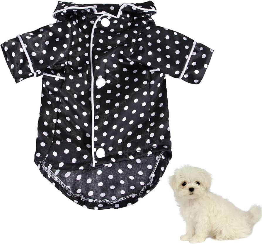 Toysructin Small Dog Cats Pajamas Silk, Polka Dots Soft Pet Shirts Loungewear Puppy Pjs Clothes f... | Amazon (US)