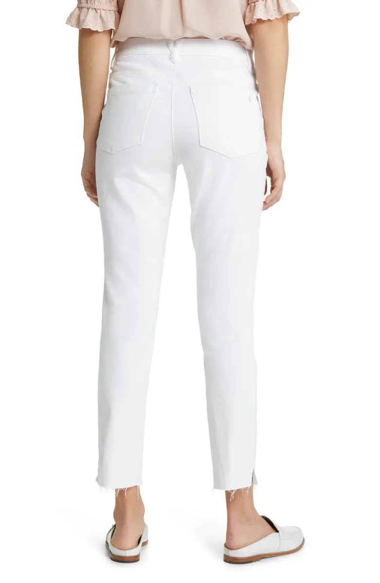 'Ab'Solution CoolMax® High Waist Raw Hem Straight Leg Jeans | Nordstrom