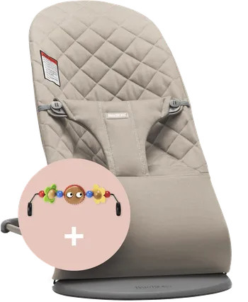 BabyBjörnBouncer Bundle with ToyCotton, Classic Quilt with Toy Googly eyes | BabyBjorn