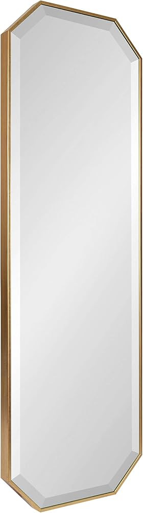 Kate and Laurel Rhodes Modern Full Length Framed Octagon Wall Mirror, 16 x 48, Gold, Decorative G... | Amazon (US)