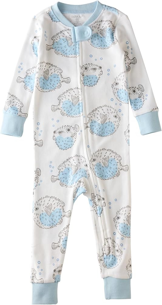 Amazon.com: Butterblu Shawn Snug-fit Footless One-Piece 100% Organic Cotton Zip Front Sleeper PJs... | Amazon (US)