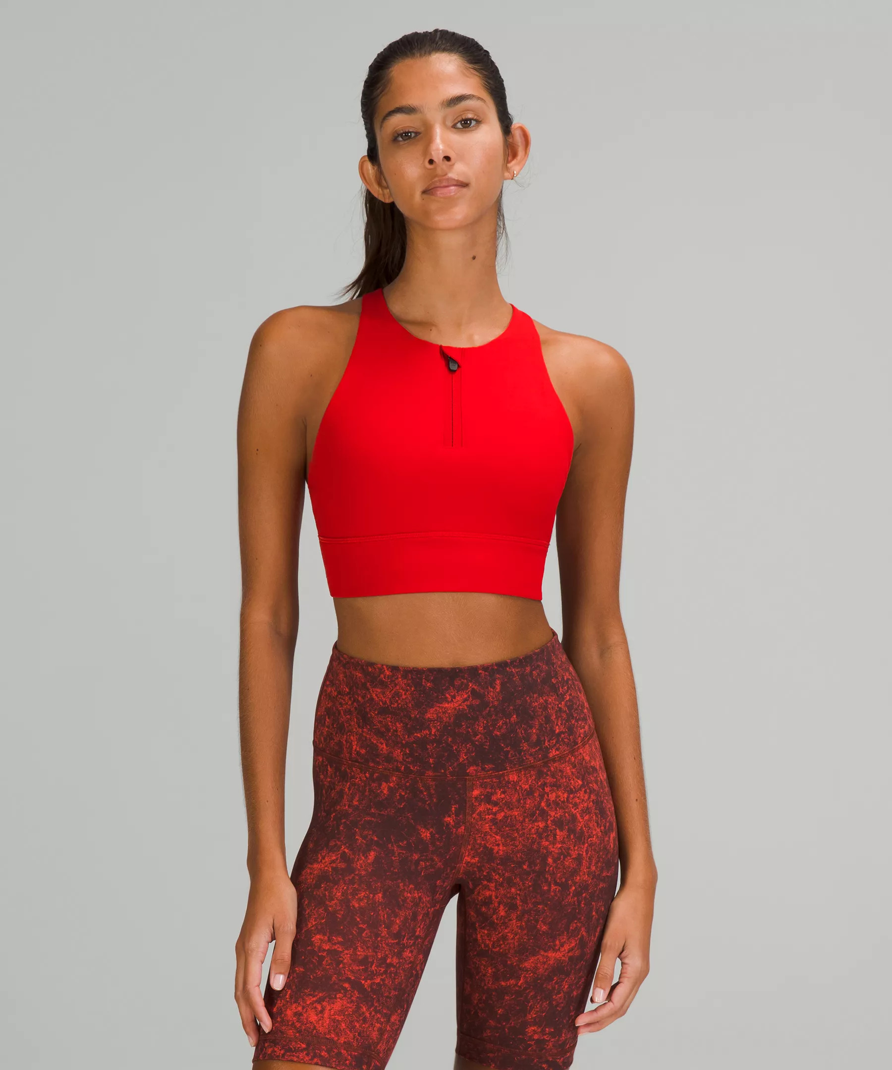 Energy High-Neck Longline Zip-Front Bra Medium Support, B–D Cups Online Only | Lululemon (US)