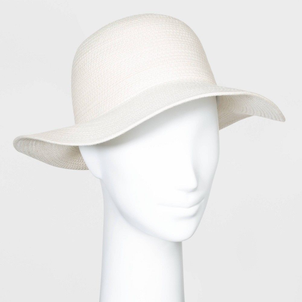 Women's Cotton Rope Fedora Hats - A New Day Natural One Size, Yellow/White | Target