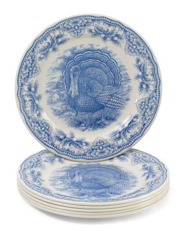 Set Of 6 Harvest Turkey Dinner Plates | Marshalls