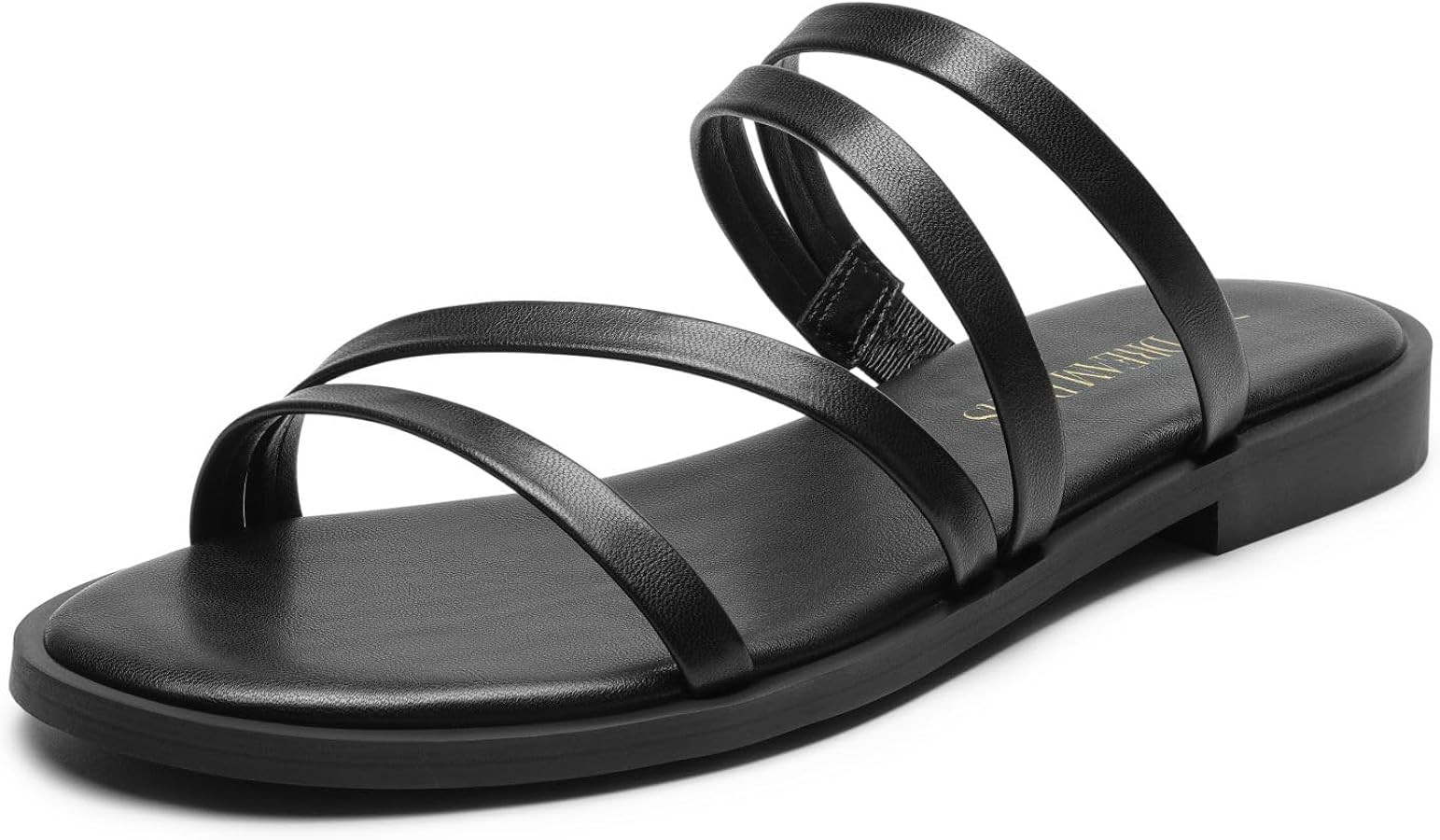 DREAM PAIRS Women's Clear Studded Rhinestone Slide Sandals Slip on Open Toe Cute Flat Sandals for... | Amazon (US)