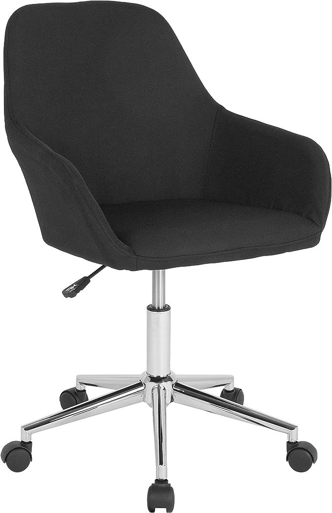 Flash Furniture Cortana Home and Office Mid-Back Chair in Black Fabric | Amazon (US)