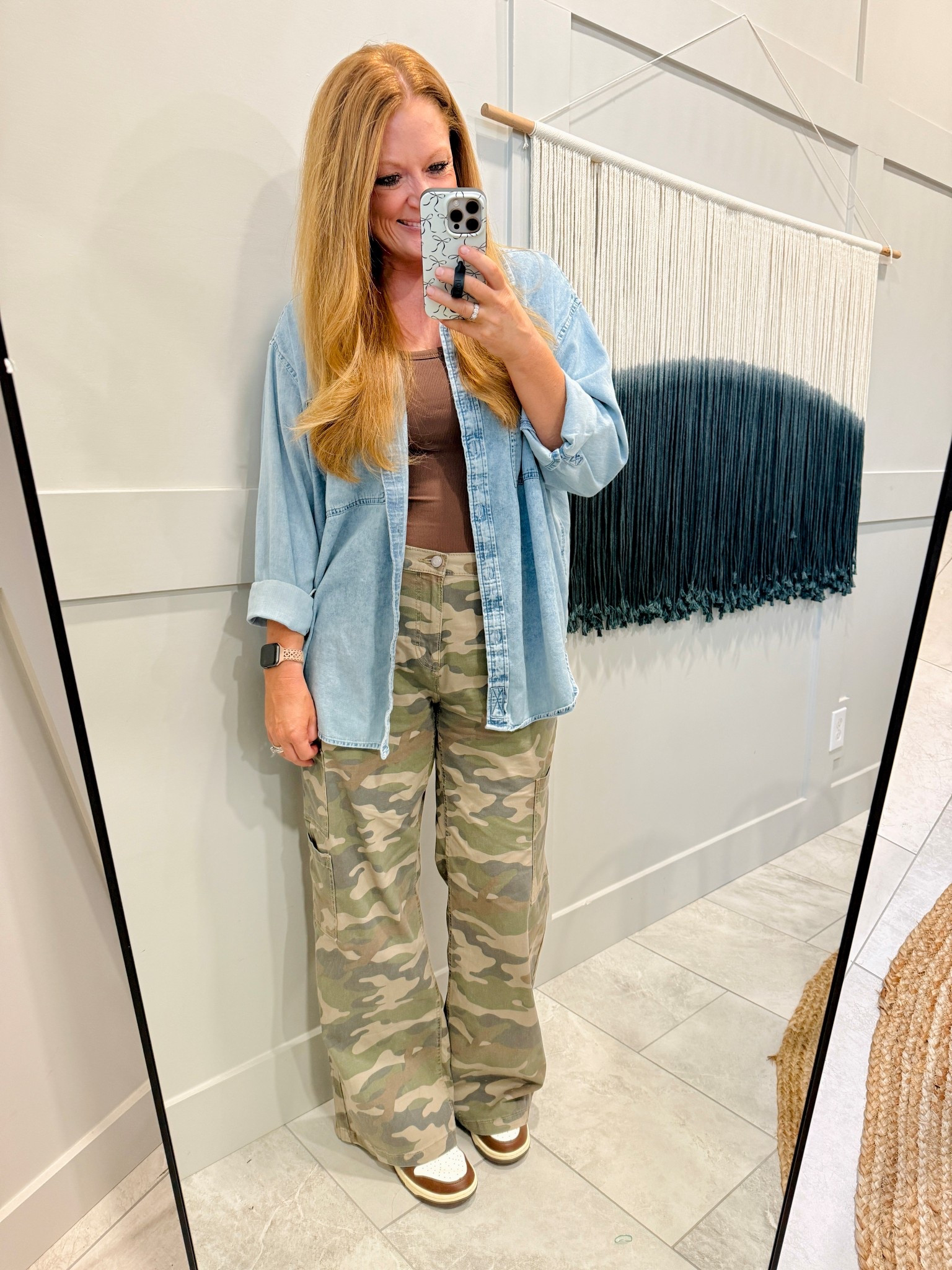 Walmart tank top & camo pants! Both size M (normal size). This denim shirt is old from aerie & no longer available

#LTKOver40 #LTKFindsUnder50