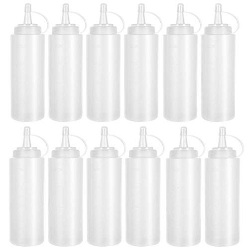 12 Pack 8 oz Plastic Squeeze Bottles Multipurpose Squirt Bottles for Ketchup,Condiments,BBQ Sauce,Dressing,Barbecue,Grilling,Crafts,Syrup and More | Amazon (US)