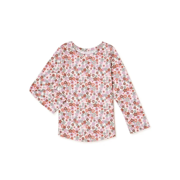 Garanimals Baby and Toddler Girls’ Long Sleeve Print T-Shirt, Sizes 12M-5T | Walmart (US)