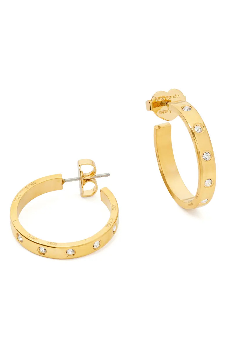 Kate Spade New York crystal station hoop earrings | Nordstrom | Nordstrom