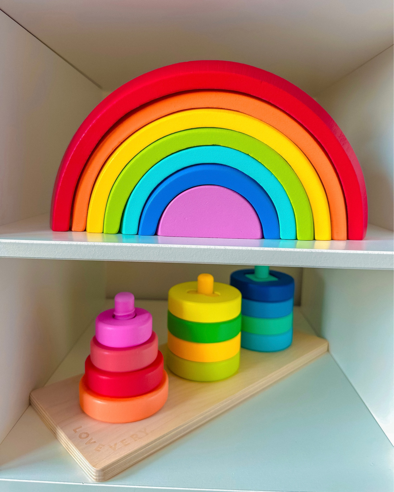 Rainbow inspired toys 
#kidstoys #toddlertoys #playroom #playroomideas #rainbowtoys 

#LTKkids #LTKbaby #LTKhome