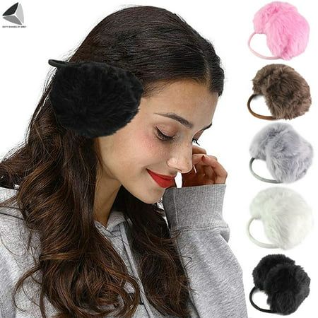 Sixyushades Faux Fur Ear Muffs Warmer for Women Men Winter Soft Plush Earmuffs (Gray） | Walmart (US)