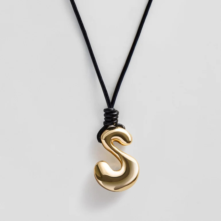 Cord Initial Necklace - Gold | BaubleBar
