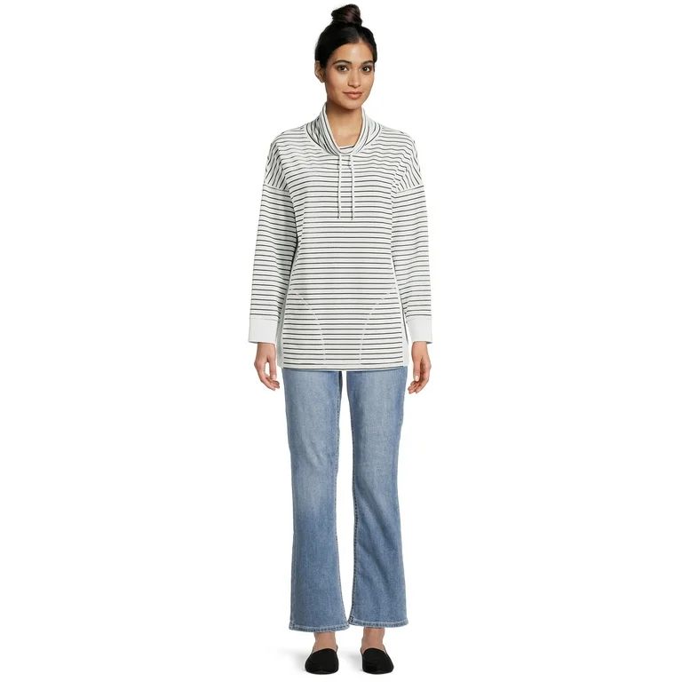 Time and Tru Women’s Cowl Neck Tunic Sweatshirt, Sizes XS-XXXL | Walmart (US)