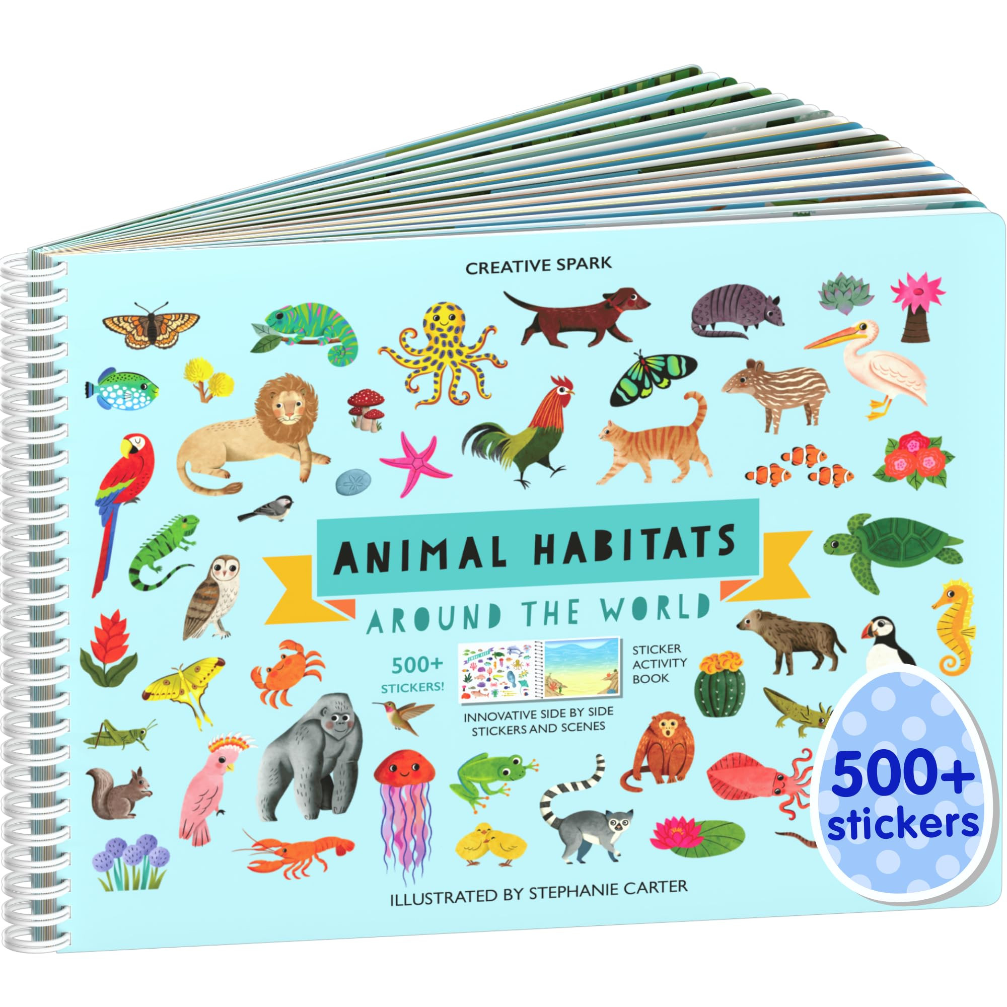 Cupkin Animal Sticker Book Activity for Kids, Toddler Airplane Travel Essentials, 500+ Habitat St... | Amazon (US)