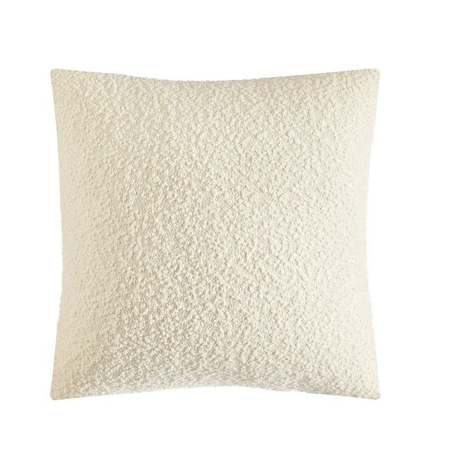 Mainstays Square Boucle Ivory Pillow, 18 in x 18 in, Polyester Fill - Walmart.com | Walmart (US)