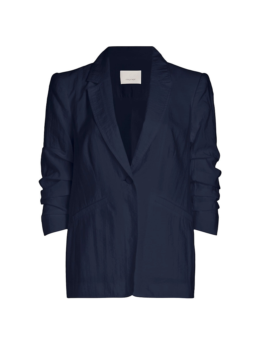 Women's Khloe Crinkled Blazer - Navy - Size 6 | Saks Fifth Avenue