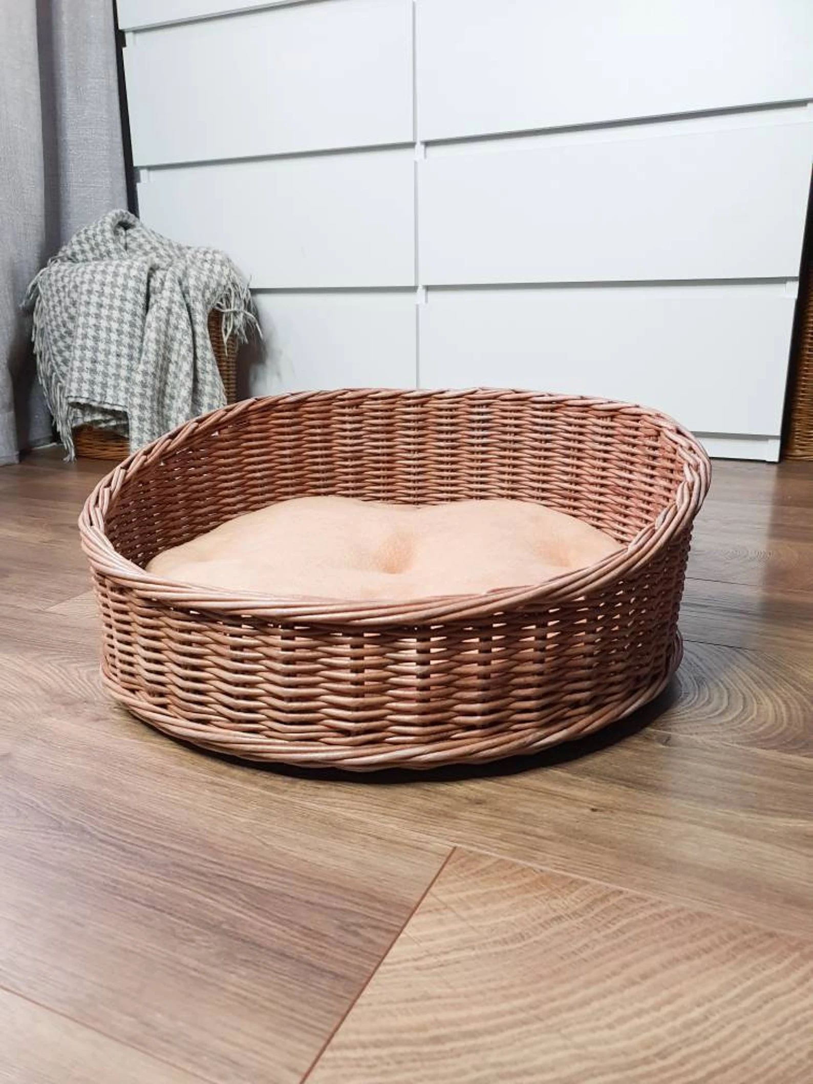Wicker Dog Bed Modern Pet Bed With Mat Personalized Small Dog | Etsy | Etsy (AU)