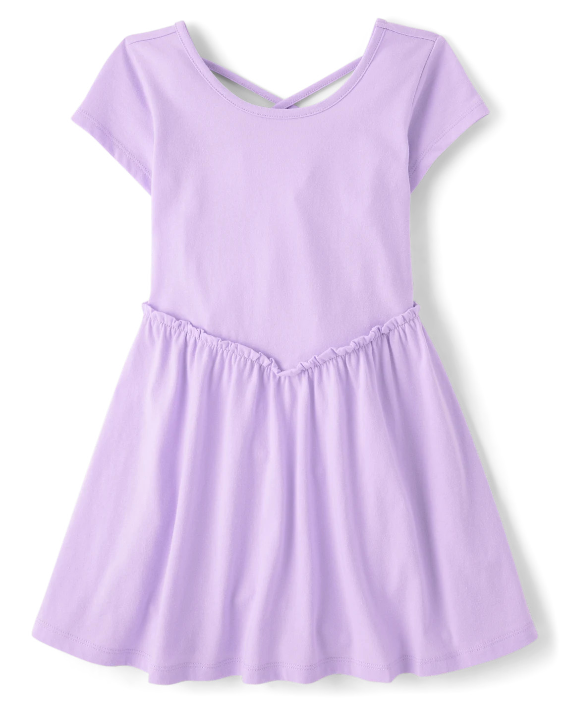 Girls Cross Back Ruffle V-Waist Dress - purple | The Children's Place