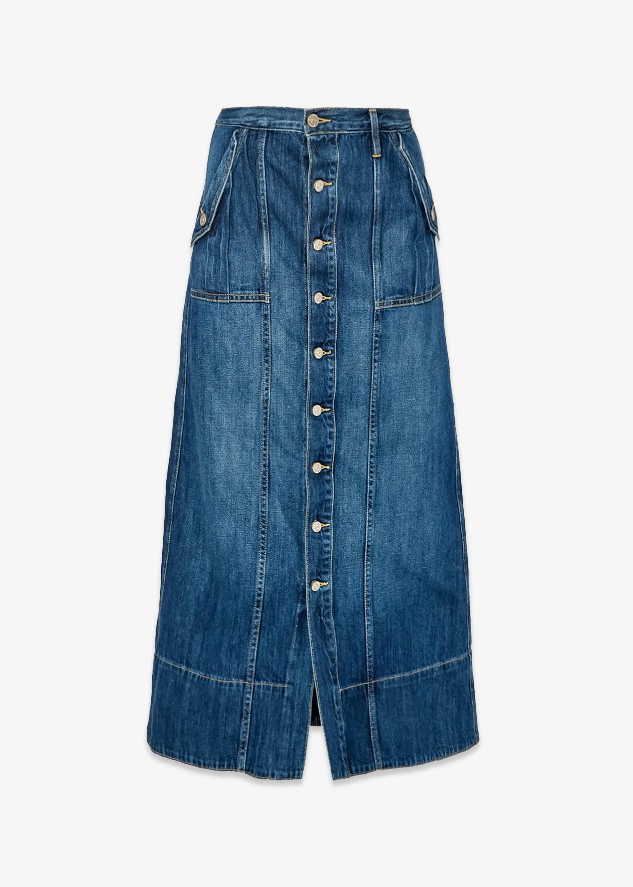 Women's Rachel Utility Denim Maxi Skirt In Irvin | NOEND Denim
