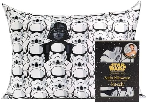 Star Wars x Kitsch Satin Pillowcase with Zipper for Hair & Skin, Softer Than Silk Pillow Cases Qu... | Amazon (US)