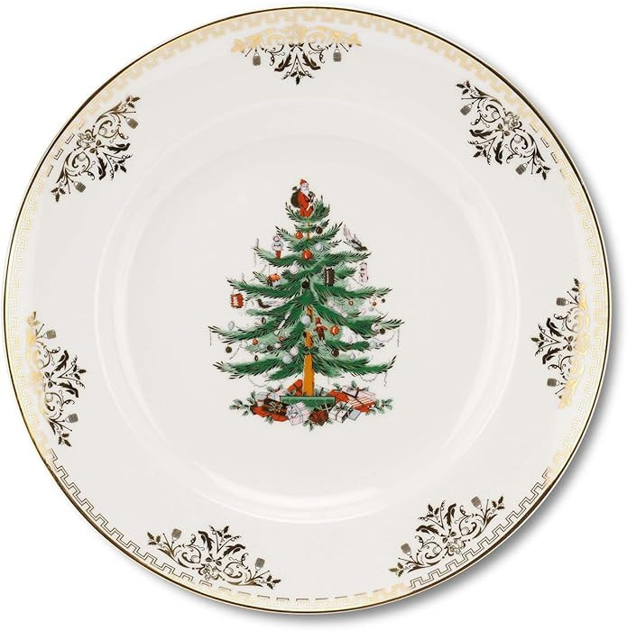 Spode Christmas Tree Gold Dinner Plate, 10 Inch - Celebratory Holiday Serveware, Classic Holiday ... | Amazon (US)