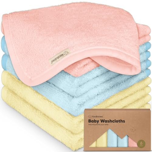 6-Pack Baby Washcloths - Soft Viscose Derived from Bamboo Washcloth, Baby Wash Cloths, Baby Wash Cloth for Newborn, Kids, Bath Baby Towels, Face Towel, Face Cloths for Washing Face(Candy Pop) | Amazon (US)
