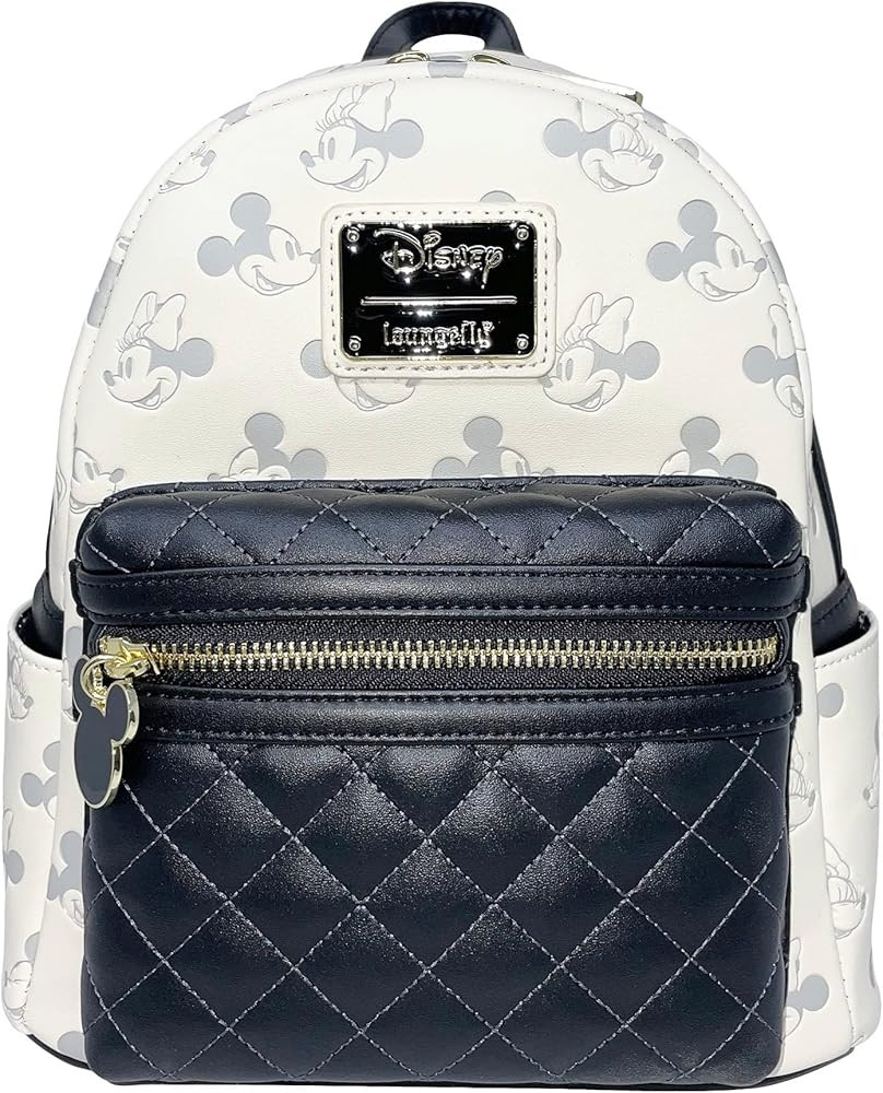 Loungefly Disney Mickey and Minnie Mouse Allover Debossed Womens Double Strap Shoulder Bag Purse | Amazon (US)