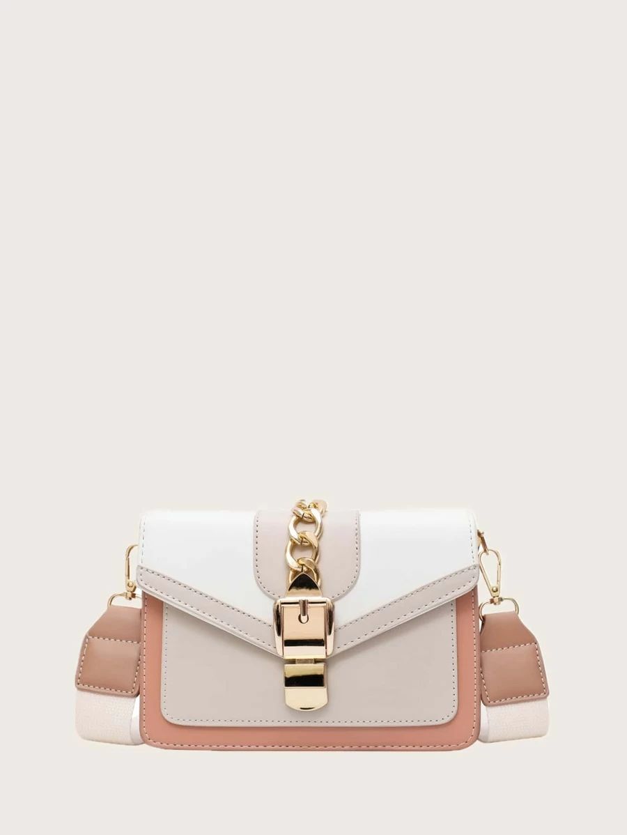 Chain Decor Color Block Crossbody Bag | SHEIN