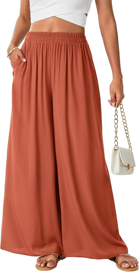 Women's Wide Leg High Waist Palazzo Pants | Amazon (US)