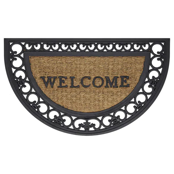 Achim Rubber and Coir Fleur De Lis Welcome Mat (18" x 30") | Bed Bath & Beyond