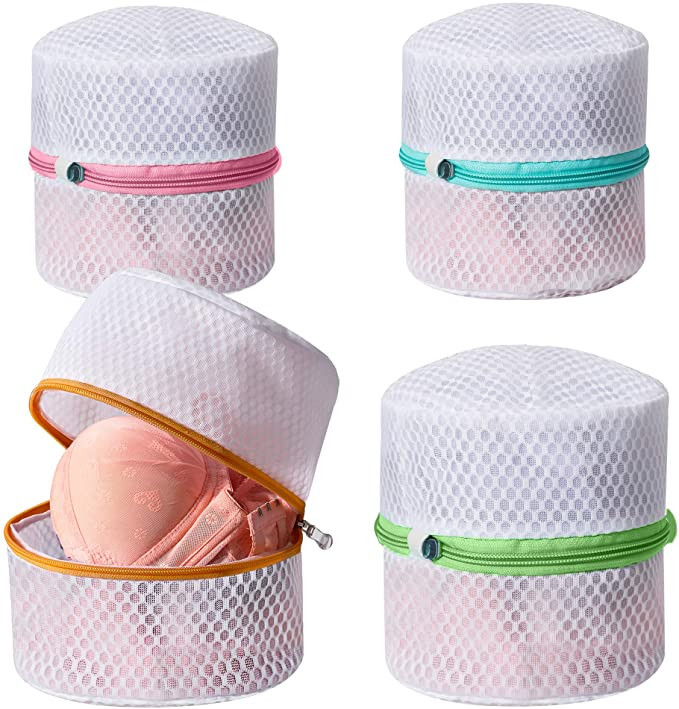 BAGAIL Lingerie Bags for Laundry - Set of 4 Honeycomb Mesh Bra Wash Bag with Premium Zipper Trave... | Amazon (US)
