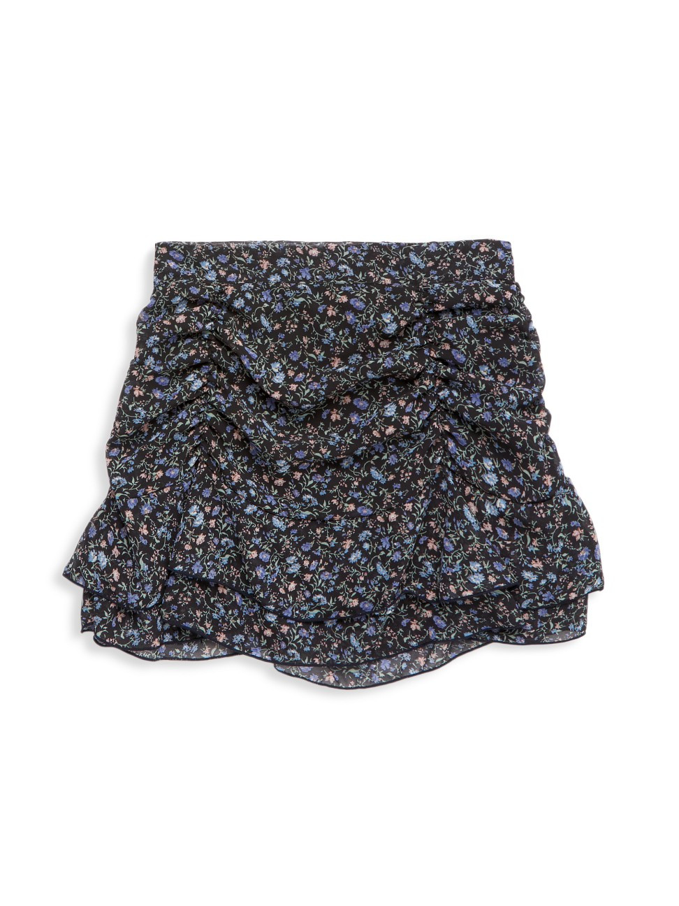 Little Girl's & Girl's Ruched Floral Mini Skirt - Black Blue - Size 12 | Saks Fifth Avenue