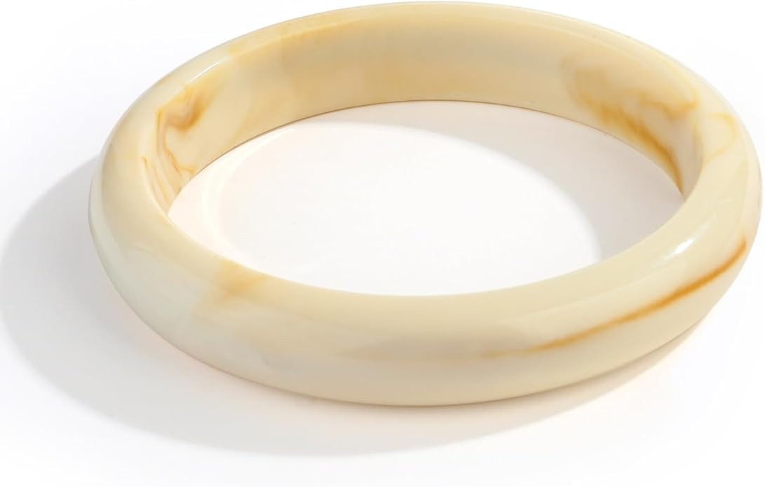 Chunky Acrylic Bangles Bracelets For Women Geometric Acrylic Resin Acetate Mottled Wide Bangle Br... | Amazon (US)