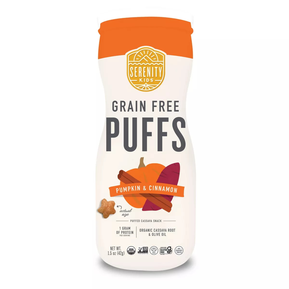 Serenity Kids Pumpkin & Cinnamon Grain Free Puffs - 1.5oz | Target