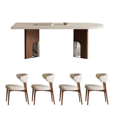 French-Style Semi-Circle Marble Dining Table | Wayfair North America