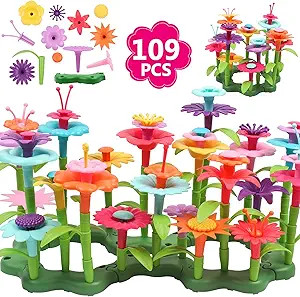 Flower Garden Building Toys for Girls, 109 PCS Pretend Garden Toy Playset Gift, DIY Bouquet Stack... | Amazon (US)