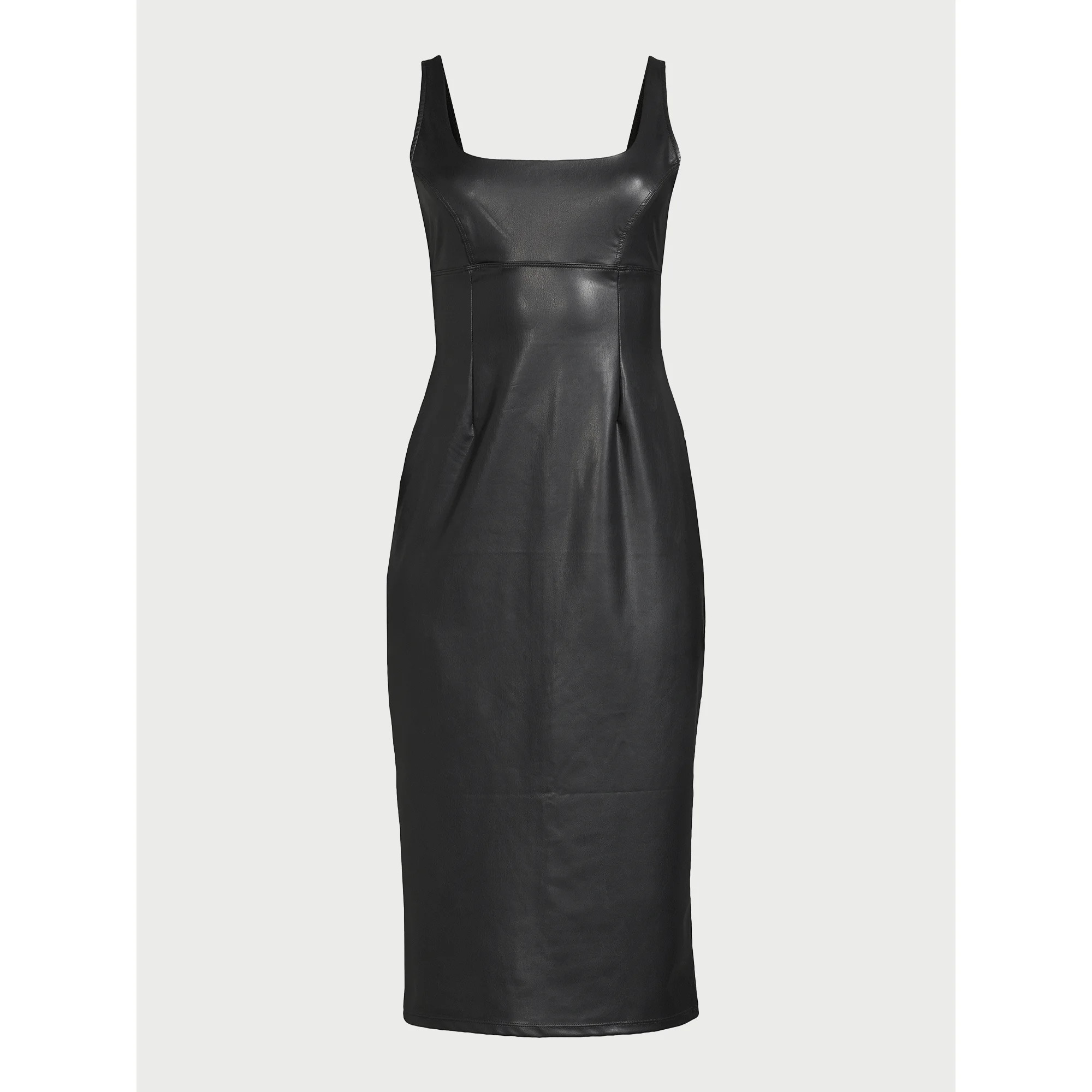 Sofia Jeans Women's Faux Leather Dress, 45" Length, Sizes XS-2XL | Walmart (US)