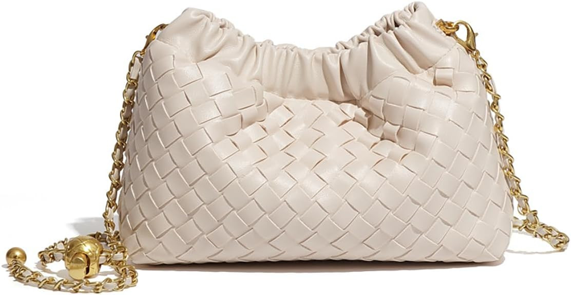 Woven Crossbody Bags for Women Small Clutch Purse Fashion Designer Ladies Hobo Handbag Faux Leath... | Amazon (US)