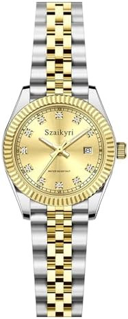 Classic Watch for Women with Solid Stainless Steel Band and Calendar Water Resistant | Amazon (US)