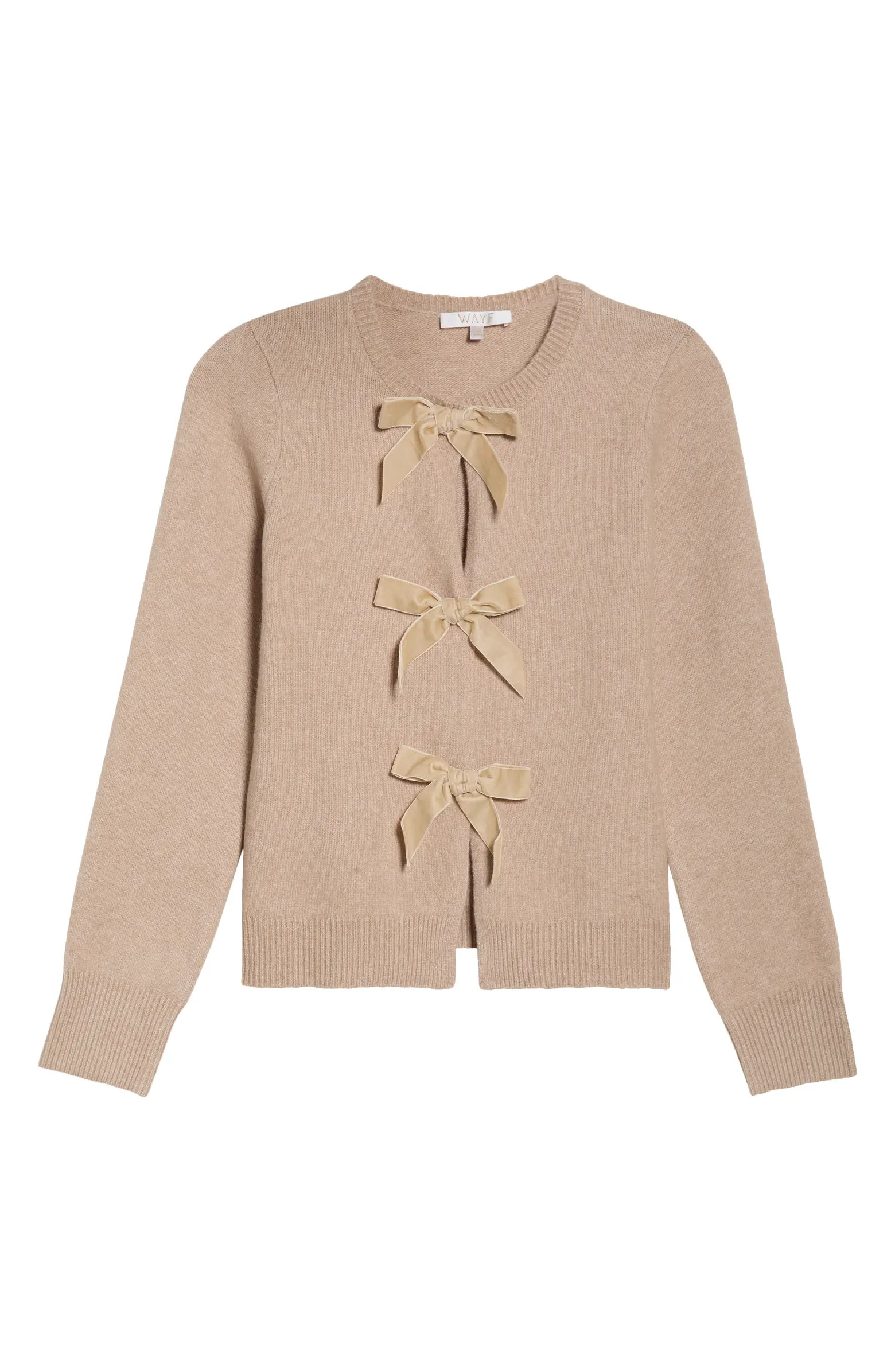 Kayla Velvet Bow Front Cardigan | Nordstrom