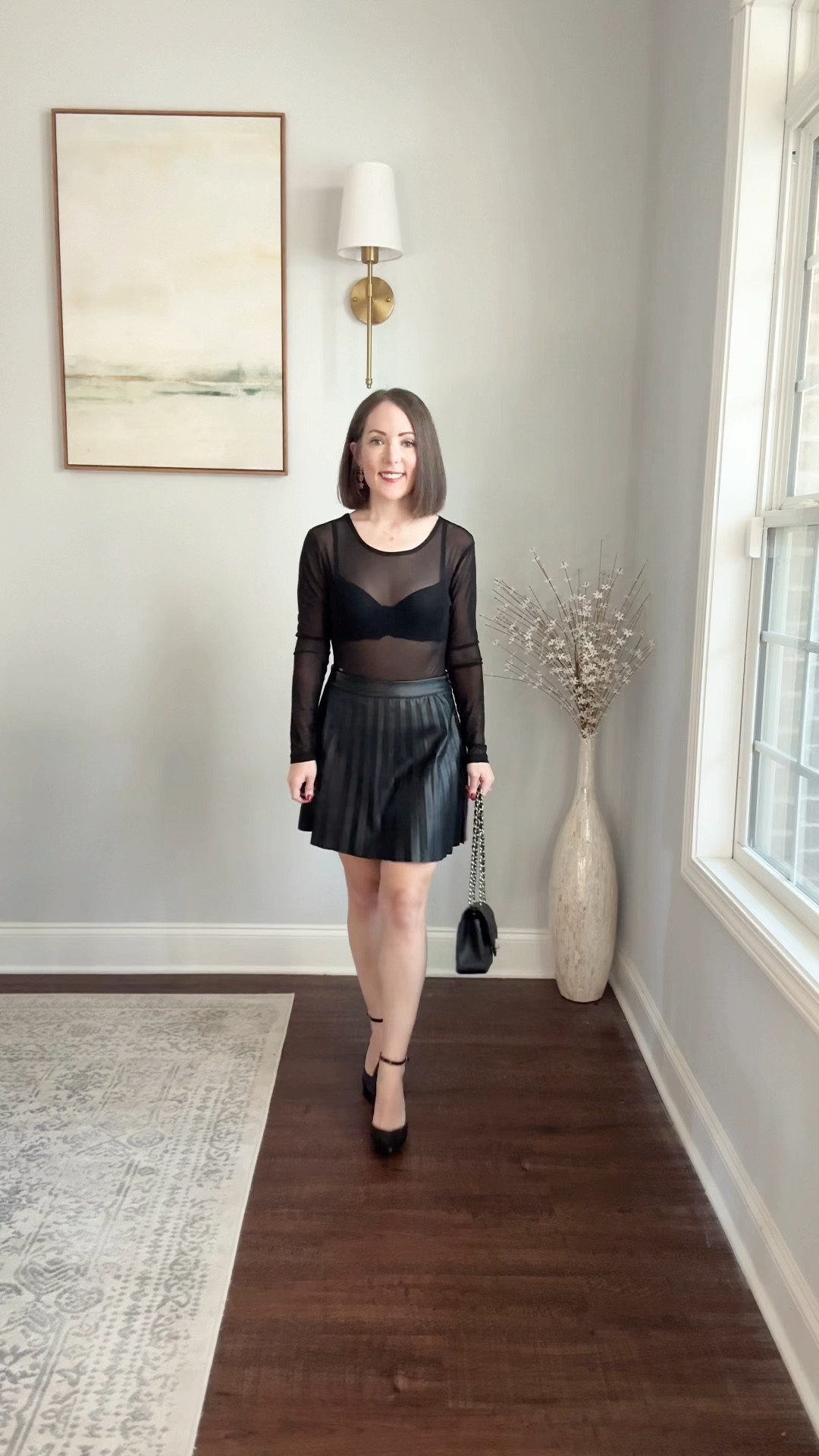 Date night outfit! Wearing size 2 in the skirt (runs slightly big) and size small in the bodysuit  