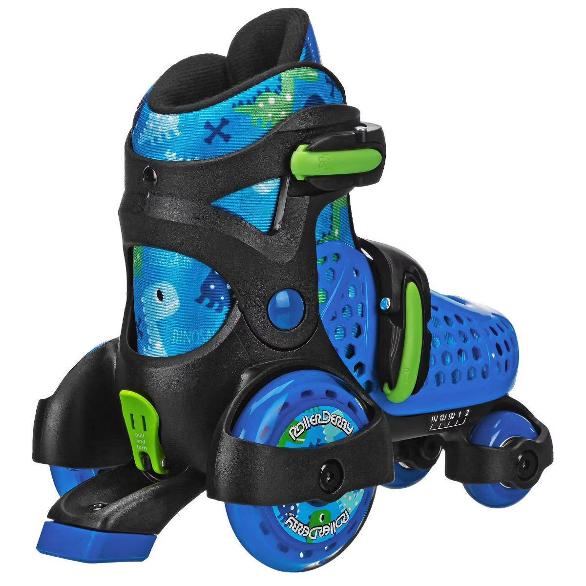 Roller Derby Sport Kids' Roller Skate - Dinosaur Blue/Black M | Target