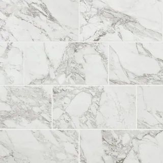 Marazzi EpicClean Milton Arabescato Marble 12 in. x 24 in. Glazed Porcelain Floor and Wall Tile (... | The Home Depot