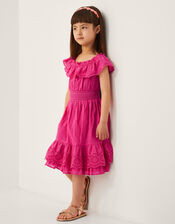 Broderie Frill Polka Dot Dress Pink | Monsoon (UK)