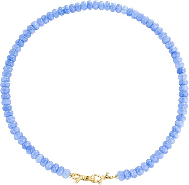 NLIEO Rainbow Colorful Gemstone Beaded Choker Necklace for Women 14K Gold Bow Birthstone Beads Ch... | Amazon (US)