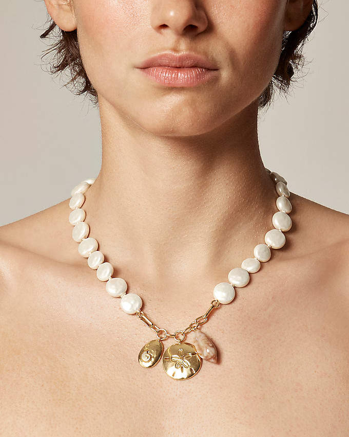 Nautical pearl charm necklace | J. Crew US