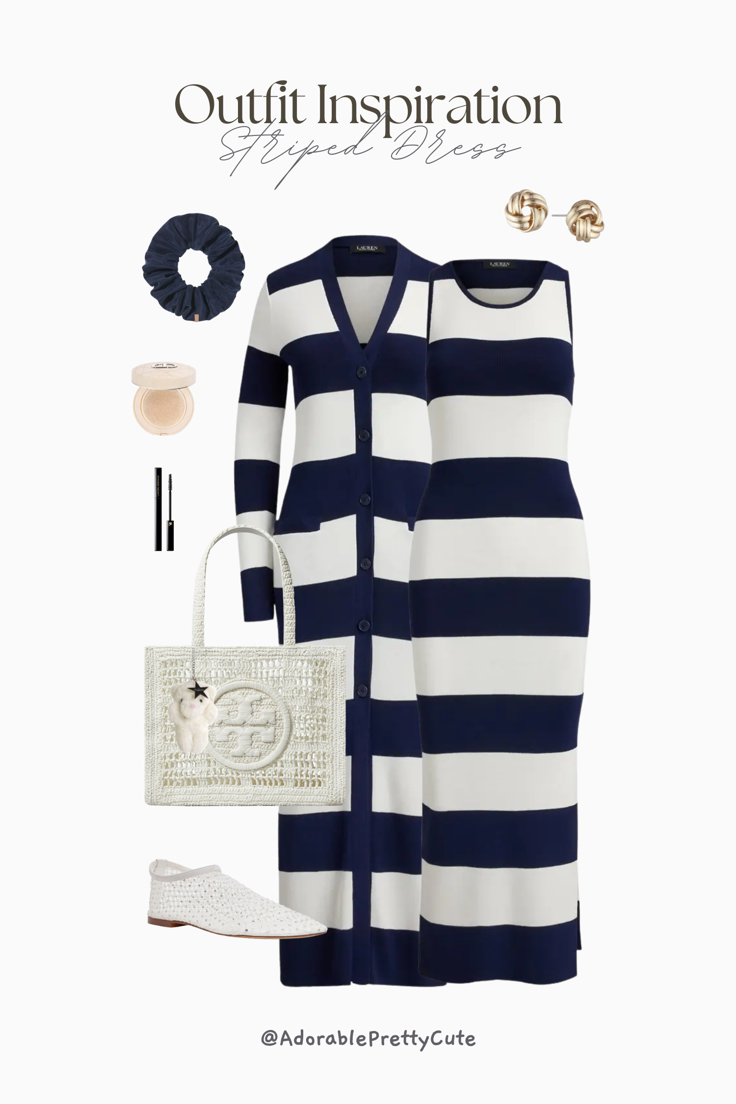 Striped Dress Outfit Ideas｜Navy & White with Playful Charms ⚓️🐟
Classic navy-and-white stripes styled two ways — one with fish details and a woven basket feel, the other with black booties and subtle heart accents. Clean, slightly preppy, and easy to wear for everyday, travel, or casual summer dinners.
#StripedDress #NavyAndWhite #StripeOutfit #PreppyStyle #MaryJaneFlats #BasketBag #FishJewelry #HeartBag #SummerOutfitIdeas #EverydayChic #CELINEsunglasses #CoastalStyle #ClassicWithATwist #OutfitInspo #LTKFinds #LTKspring
#LTKstyletip #LTKsummer #LTKworkwear 

 #LTKworkwear #LTKtravel #LTKstyletip
