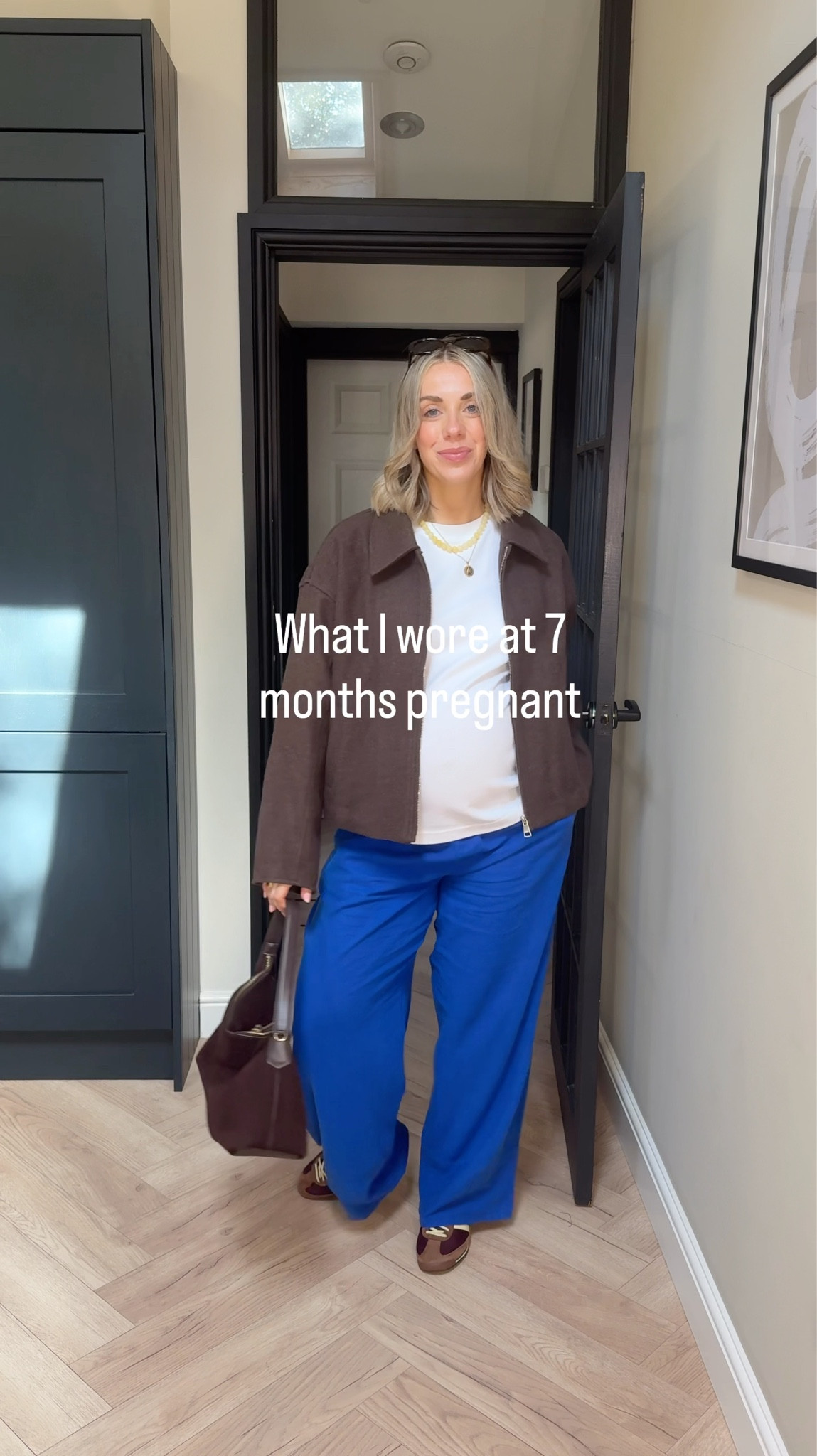 Blue and brown 💙🤎 what I wore at 7 months pregnant when the sun is out but it’s still a little chilly 

#LTKstyletip #LTKmaternity #LTKspring