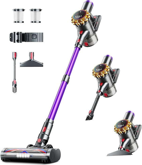 Cordless Vacuum Cleaner,Upgraded 550W 45KPA 60Mins Vacuum Cleaners for Home,Self-Standing Stick V... | Amazon (US)